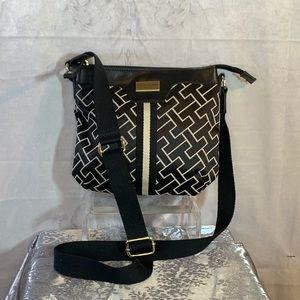Tommy Hilfiger Black and White Crossbody Purse